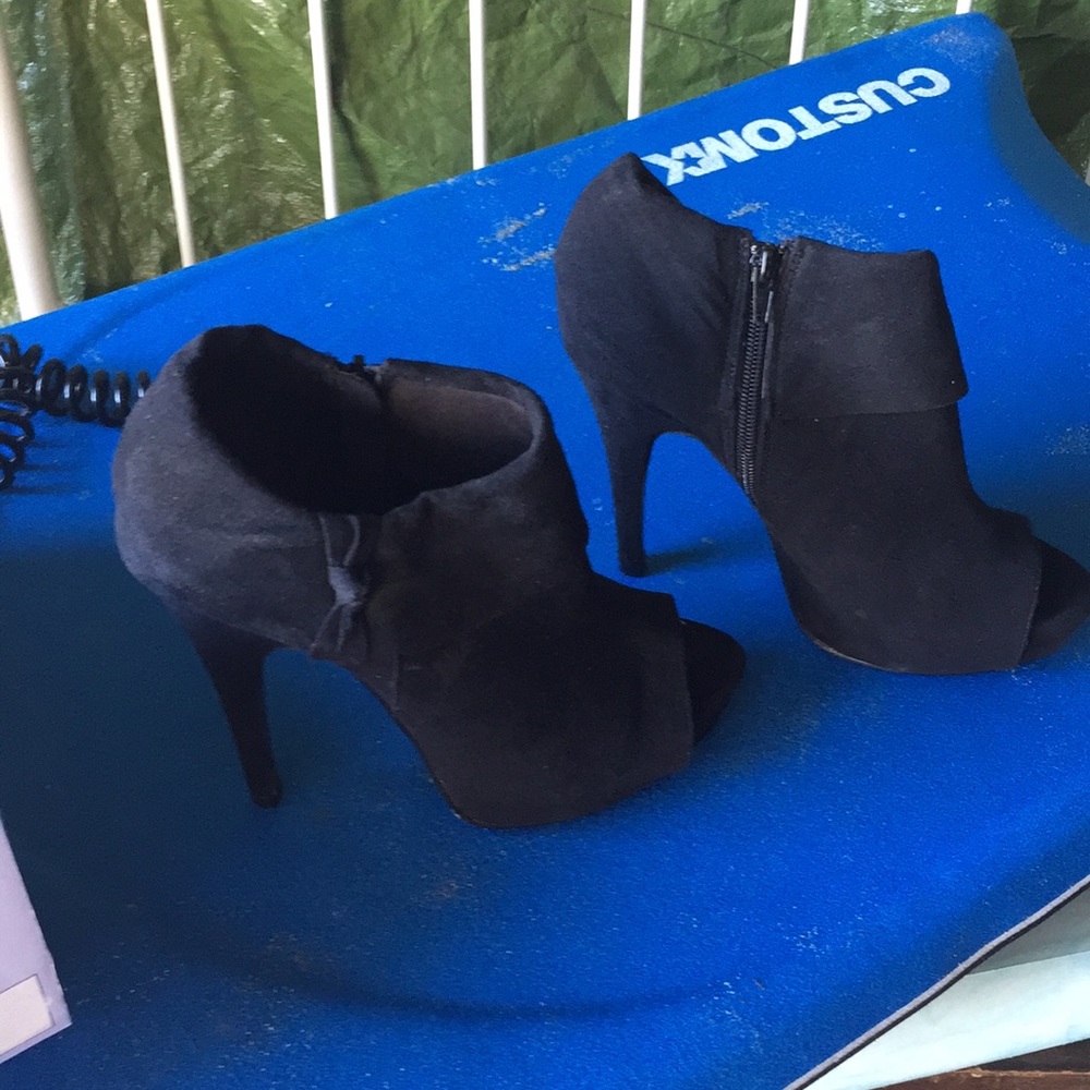 Black high heel booties